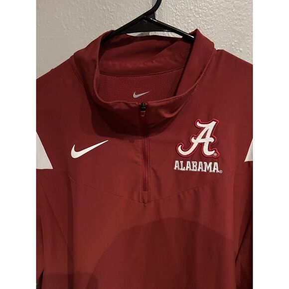Alabama Crimson Tide Mens Large Nike Short Sleeve Windbreaker 1/4 Zip Vented - Picture 2 of 9